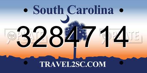 3284714 South Carolina License Plate