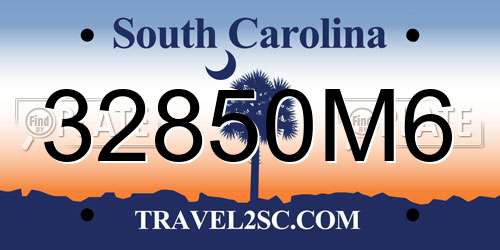32850M6 South Carolina License Plate