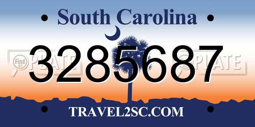 3285687 South Carolina License Plate