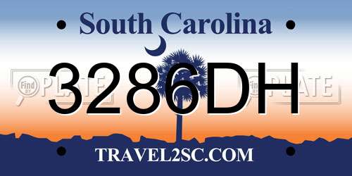 3286DH South Carolina License Plate