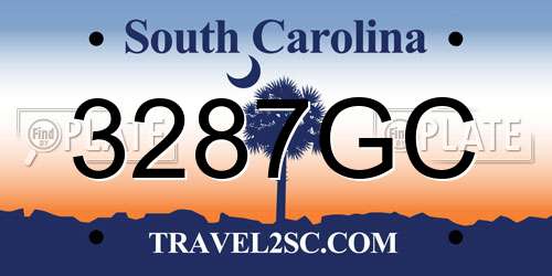 3287GC South Carolina License Plate
