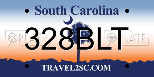 328BLT South Carolina License Plate