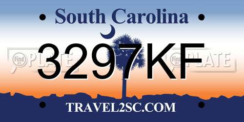3297KF South Carolina License Plate