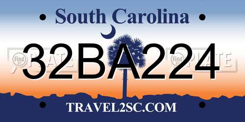 32BA224 South Carolina License Plate