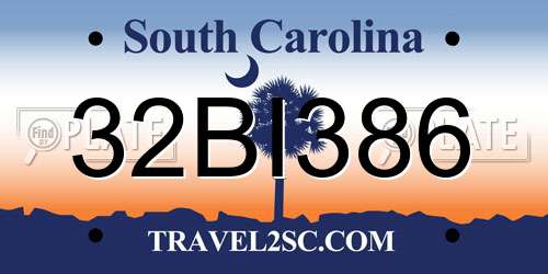 32BI386 South Carolina License Plate