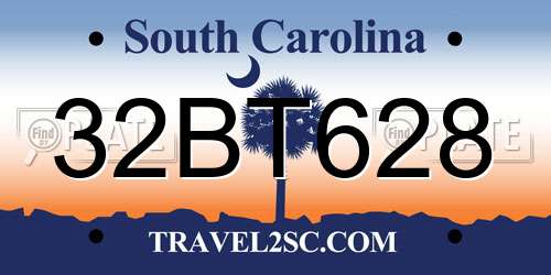 32BT628 South Carolina License Plate