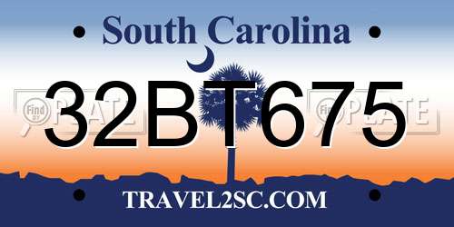 32BT675 South Carolina License Plate