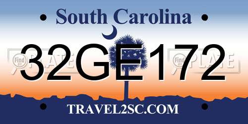 32GE172 South Carolina License Plate