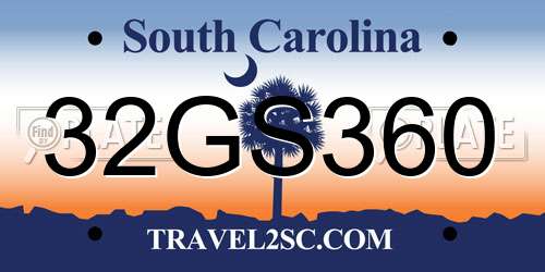 32GS360 South Carolina License Plate