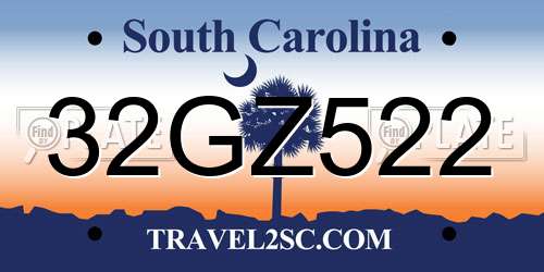 32GZ522 South Carolina License Plate