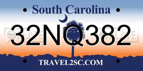 32NQ382 South Carolina License Plate