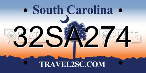 32SA274 South Carolina License Plate
