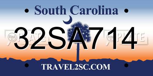 32SA714 South Carolina License Plate