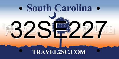 32SE227 South Carolina License Plate