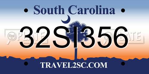 32SI356 South Carolina License Plate