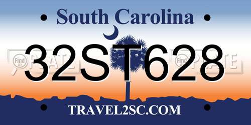 32ST628 South Carolina License Plate