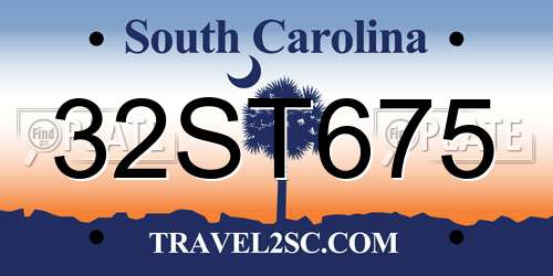 32ST675 South Carolina License Plate