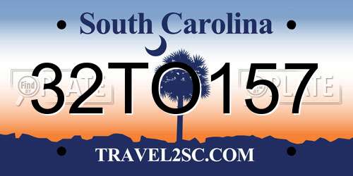 32TO157 South Carolina License Plate