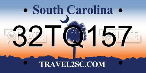 32TQ157 South Carolina License Plate