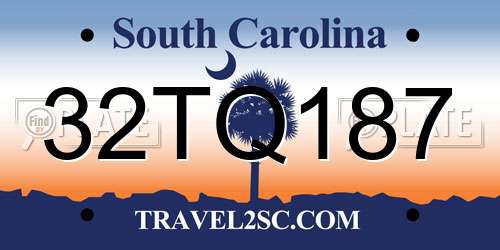 32TQ187 South Carolina License Plate