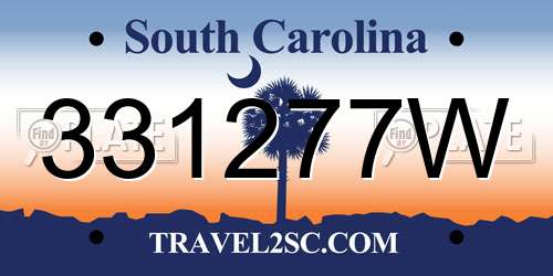 331277W South Carolina License Plate