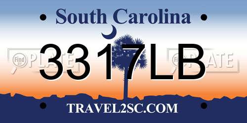 3317LB South Carolina License Plate