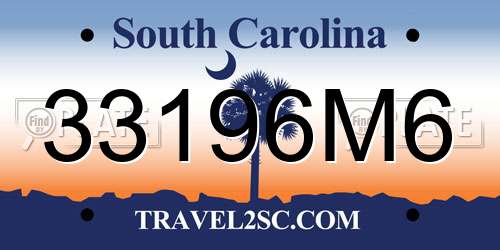 33196M6 South Carolina License Plate