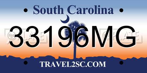 33196MG South Carolina License Plate