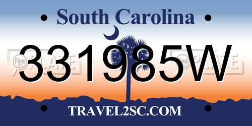 331985W South Carolina License Plate