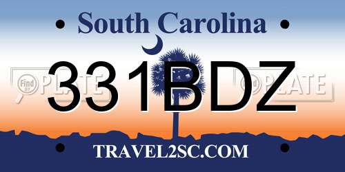 331BDZ South Carolina License Plate
