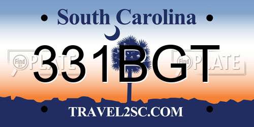 331BGT South Carolina License Plate
