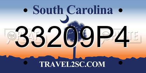 33209P4 South Carolina License Plate