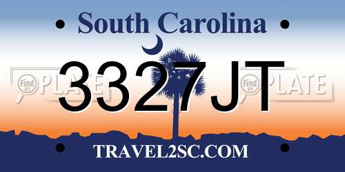 3327JT South Carolina License Plate