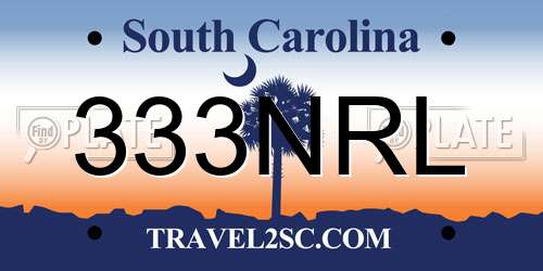 333NRL South Carolina License Plate