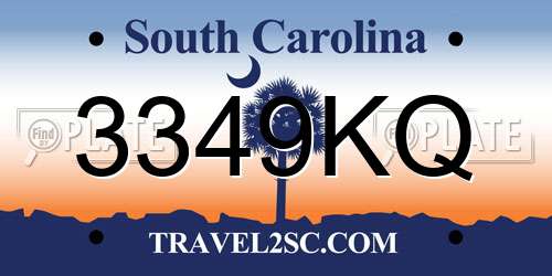 3349KQ South Carolina License Plate