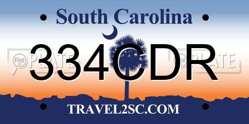 334CDR South Carolina License Plate