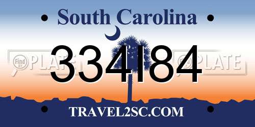 334I84 South Carolina License Plate