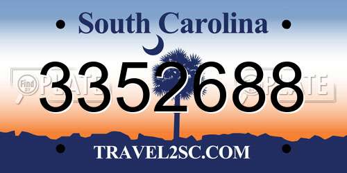3352688 South Carolina License Plate