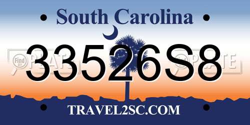 33526S8 South Carolina License Plate