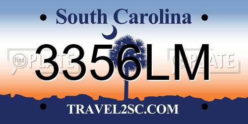 3356LM South Carolina License Plate