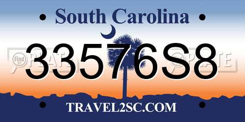 33576S8 South Carolina License Plate