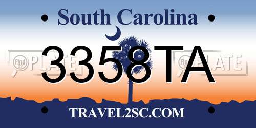 3358TA South Carolina License Plate