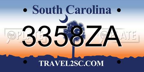 3358ZA South Carolina License Plate