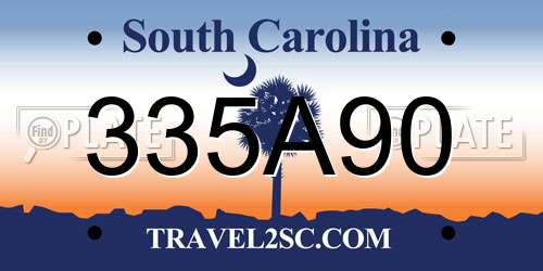 335A90 South Carolina License Plate
