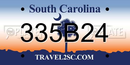 335B24 South Carolina License Plate