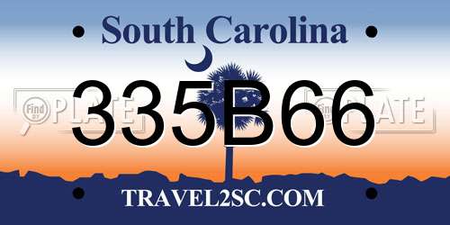 335B66 South Carolina License Plate