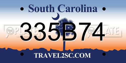 335B74 South Carolina License Plate
