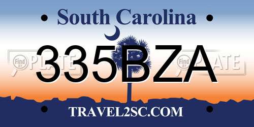 335BZA South Carolina License Plate