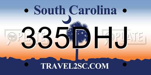 335DHJ South Carolina License Plate