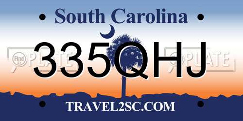 335QHJ South Carolina License Plate